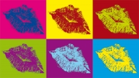 Kussmundbild á la Andy Warhol